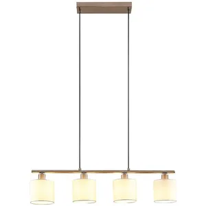 Comparateur de prix : Lindby suspension Stannis, 75 cm, blanc, 4 lampes, textile