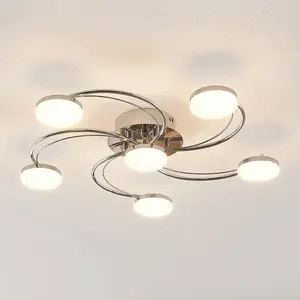 Comparateur de prix : Lindby - led Plafonnier 'Rouven' en métal pour salon & salle à manger