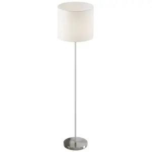 LAMPENWELT Lampadaire 'Everly' en textile pour salon & salle à manger