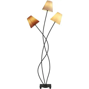 LINDBY Lampadaire Tissu 'Melis' en textile pour salon & salle à manger pas cher