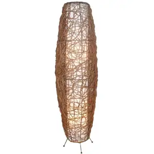 LAMPENWELT Lampadaire 'Nias' en bois pour salon & salle à manger