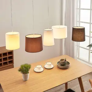 Lindby Suspension textile Hermina, 5 lampes pas cher
