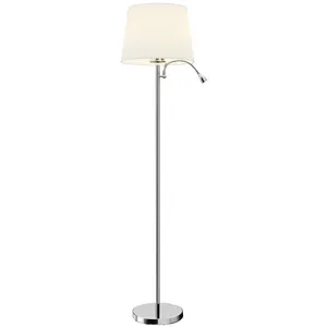 Lindby lampe sur pied Benjiro, blanc, textile, lampe de lecture, 150 cmVendu parluminaire