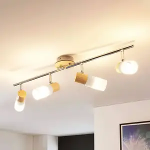 Comparateur de prix : Lindby Spot en bois Christoph, à 4 lampes
