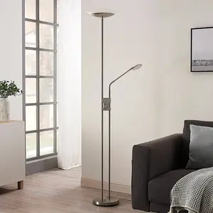 Comparateur de prix : Lindby Lampadaire à éclairage indirect LED Jonne avec bras de lecture, intensité