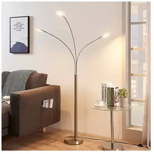 Comparateur de prix : Lindby, lampadaire LED Anea, 168 cm, à 3 lampes, couleur nickel