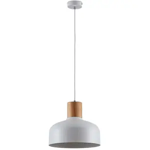 Lindby Suspension Carlise avec élément en bois pas cher