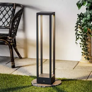 Comparateur de prix : Lucande Borne lumineuse LED Carlota, anthracite, 65 cm, métal