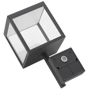 Comparateur de prix : Lucande, applique murale LED Cube, anthracite, verre, 37 cm, IP54