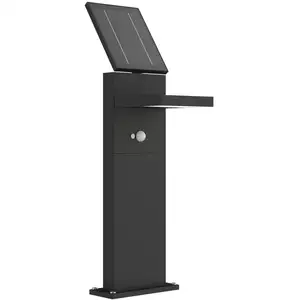 LAMPENWELT.COM LED Lampe Solaire 'Silvan' en aluminium pas cher