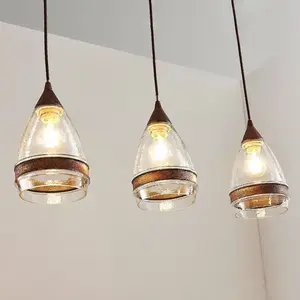 LAMPENWELT Suspension à intensité variable 'Millina' en verre pour cuisine pas cher