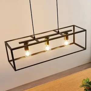 LAMPENWELT Lindby - Suspension à intensité variable 'Emily' en métal pour cuisine pas cher
