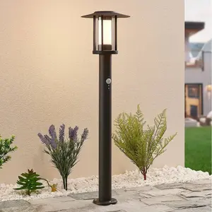 LAMPENWELT Lindby, borne lumineuse LED Gregory, 76 cm, capteur, gris foncé, IP44Vendu parluminaire