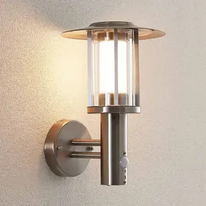 Comparateur de prix : Applique d'extérieur LED Lindby Gregory, capteur, acier inoxydable, IP44