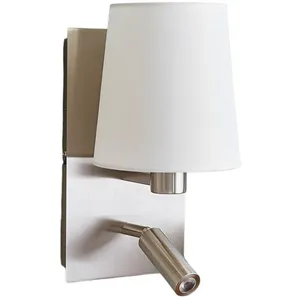 LAMPENWELT Applique murale Lindby Aiden, blanc, nickel, lampe de lecture LED pas cher