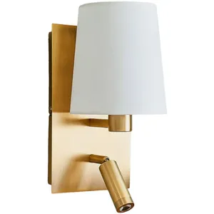 Lindby LED Applique Murale Tissu 'Aiden' en textile pour salon & salle à manger pas cher