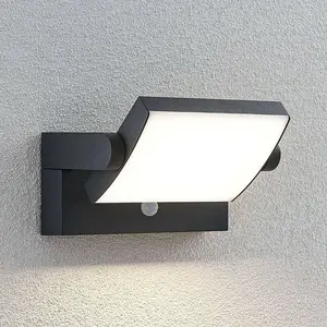 LAMPENWELT.COM Applique d'extérieur LED Lindby Sherin, orientable, détecteur de mouvementVendu parluminaire