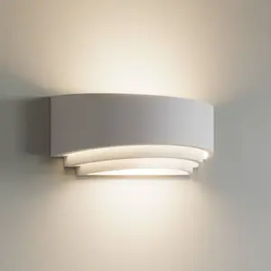 Lindby Applique murale Lucien, blanc, plâtre, à peindre, haut/bas, E14 pas cher