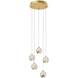 Lucande Led Suspension en verre 'Hayley' en verre pour salon & salle à manger