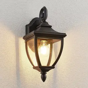 Comparateur de prix : Lindby, applique d'extérieur Cerys, noir, plastique, hauteur 37 cm