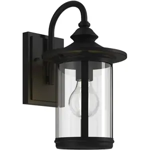 Comparateur de prix : Lindby, applique d'extérieur Zayn, noir, verre, hauteur 33 cm, IP23
