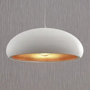 Comparateur de prix : Suspension Lindby Gerwina, blanc/or, métal, 40 cm, E27