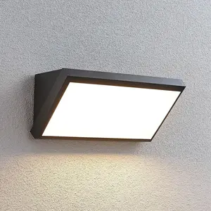 LAMPENWELT.COM Applique d'extérieur LED Lindby Abby, capteur, IP65, gris foncéVendu parluminaire