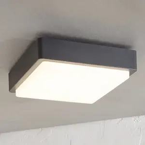 Comparateur de prix : Lindby Plafonnier d'extérieur LED Nermin, 22 cm, IP65, angulaire
