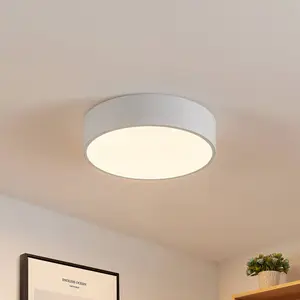 Lindby Plafonnier LED Simera, Ø 30cm, blanc, métal pas cher