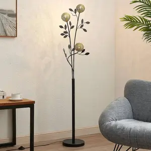 Lucande - Lampadaire 'Evory' en métal pour salon & salle à manger pas cher