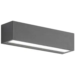 Lucande, applique murale LED Lengo, 25 cm, anthracite, down, 3000K