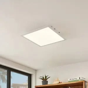 Lindby Panneau LED Quais, 40 x 40 cm, blanc, aluminium, 4.000K pas cher