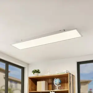 Lindby Panneau LED Quais, 30 x 120 cm, blanc, aluminium, 4.000K pas cher