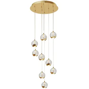 Lucande Led Suspension en verre 'Hayley' en métal pour salon & salle à manger pas cher