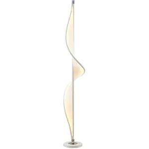 Comparateur de prix : Lucande Lampe sur pied LED Edano, 154 cm, blanc, textile, à intensité variable