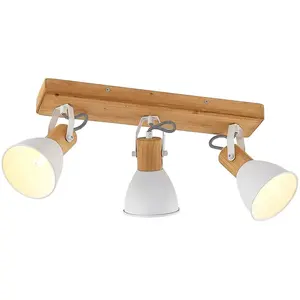 LINDBY Spot à intensité variable 'Merela' en bois pour salon & salle à manger pas cher