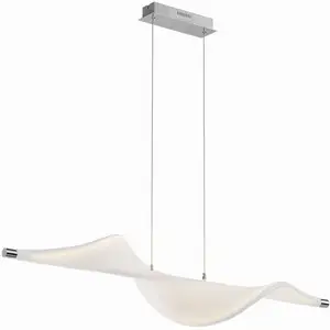 Lucande, suspension LED Edano, 122 cm, blanc, textile, à intensité variable pas cher