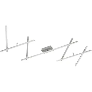Lindby Plafonnier LED Kerem, 345 cm, couleur nickel, métal pas cher