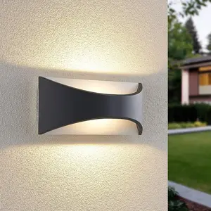 Comparateur de prix : Applique murale LED Lindby Mathea, 30 cm, anthracite, aluminium, IP65