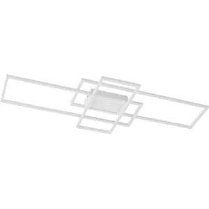 Lindby Plafonnier LED Caitlin, blanc, métal, 105cm pas cher