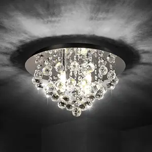 Lindby Plafonnier à intensité variable 'Antonino' en cristal pour salon & salle à manger pas cher