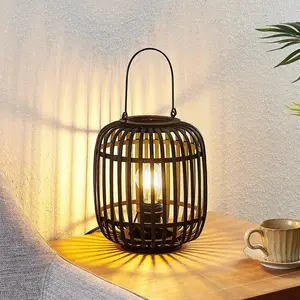 Comparateur de prix : Lindby - Lampe à poser 'Canyana' en bois pour salon & salle à manger