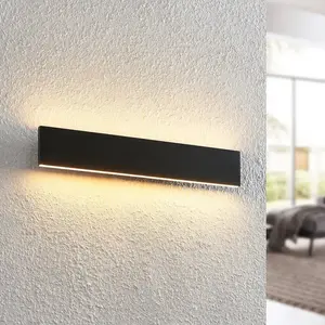 Comparateur de prix : Applique murale LED Lindby Ignazia, 47cm, noir, métal, up/down