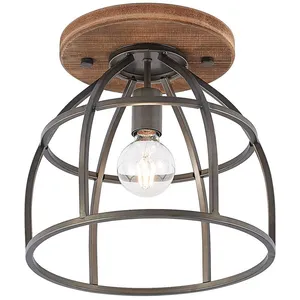 Comparateur de prix : Lindby Plafonnier à intensité variable 'Rutger' en bois pour salon & salle à manger