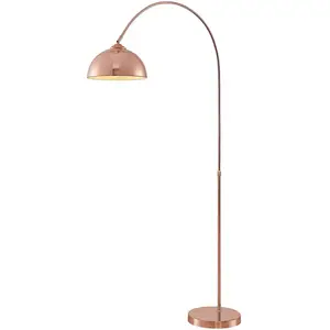 Comparateur de prix : Lampadaire arqué Lindby Lennart, cuivre, hauteur réglable, E27