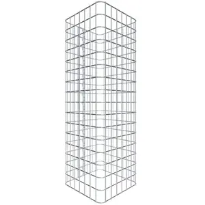 Gabiona Colonne gabion carrée 37 cm x 37 cm, hauteur 80 cm, MW 5 cm x 5 cm
