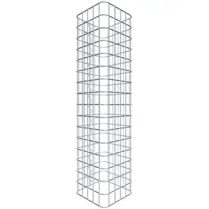 Gabiona Colonne gabion carrée 27 cm x 27 cm, hauteur 80 cm, MW 5 cm x 5 cm