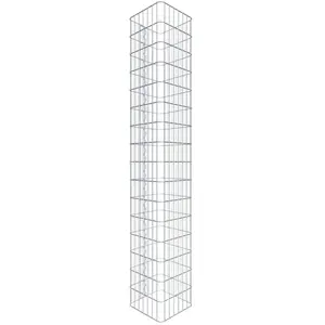 Gabiona Colonne gabion carrée 37 cm x 37 cm, hauteur 160 cm, L 5 cm x 10 cm