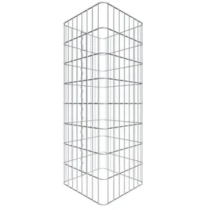 Gabiona Colonne gabion carrée 42 cm x 42 cm, hauteur 80 cm, MW 5 cm x 10 cm
