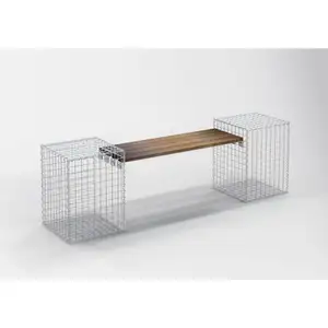 Gabiona Banc de jardin 2 gabions CUMARU MW 5 x 5 cm